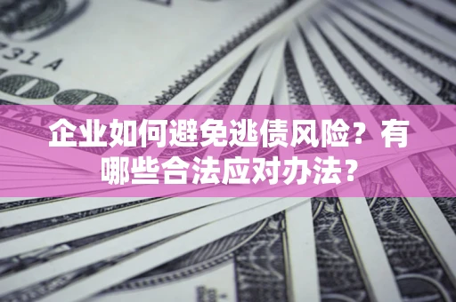 武汉企业如何避免逃债风险？有哪些合法应对办法？