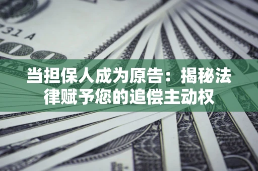 武汉当担保人成为原告:揭秘法律赋予您的追偿主动权 武汉当担保人成为原告:揭秘法律赋予您的追偿主动权