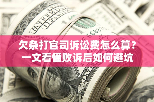 武汉欠条打官司诉讼费怎么算？一文看懂败诉后如何避坑
